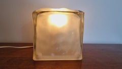 Midcentury Ice Glass Cube Table Lamp IVIKEN, Ikea, Sweden, 1980s