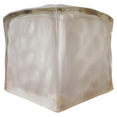 Lampada da tavolo a cubo in vetro ghiaccio del Medioevo IVIKEN, Ikea, Svezia, anni '80