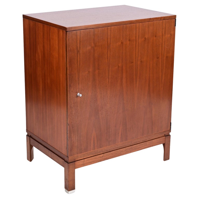 Midcentury Ico Parisi Walnut Wood and Aluminium Italian Shoe Rack, Mim ...