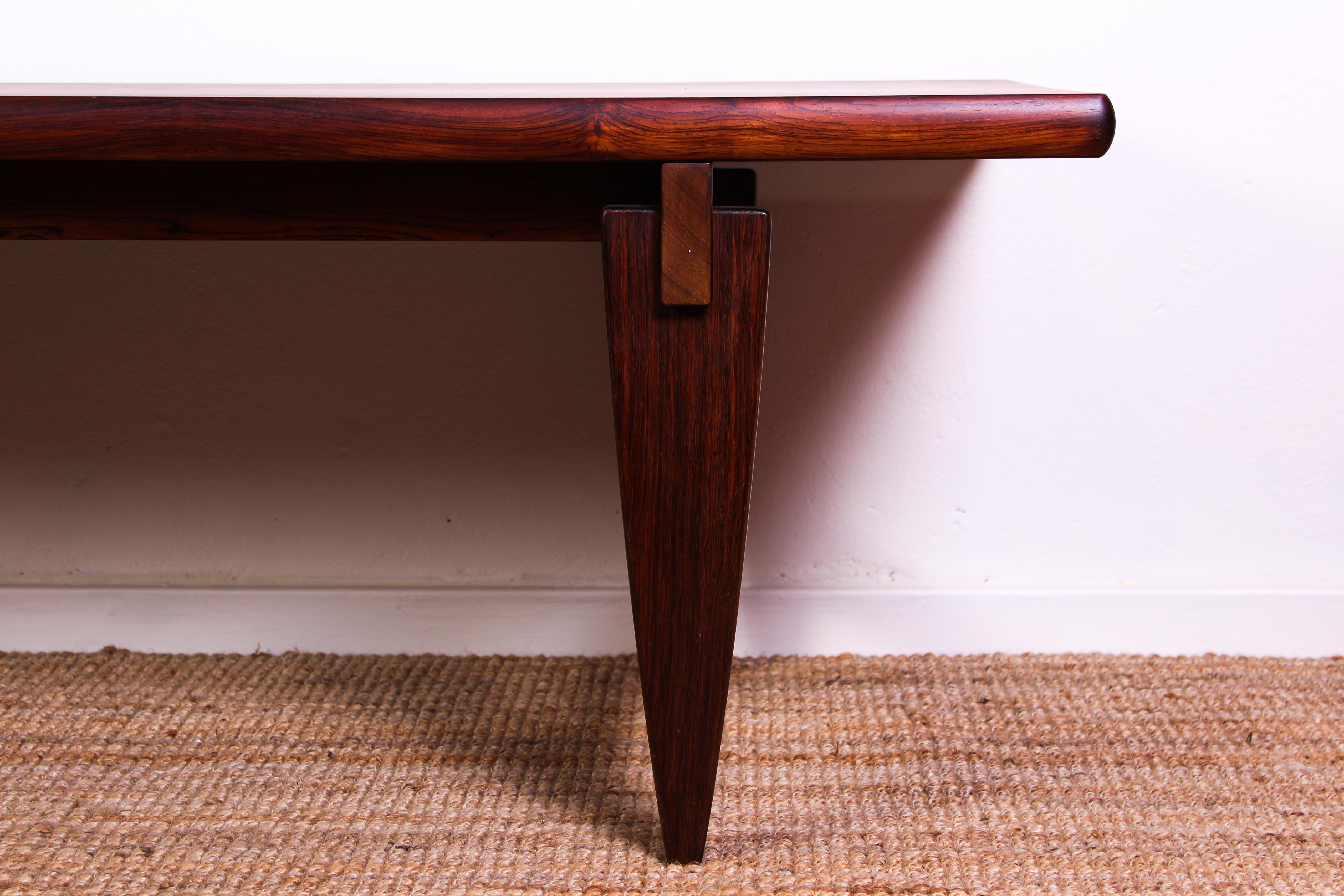 Scandinavian Modern Midcentury Illum Wikkelsø Rosewood Coffee Table, 1950s