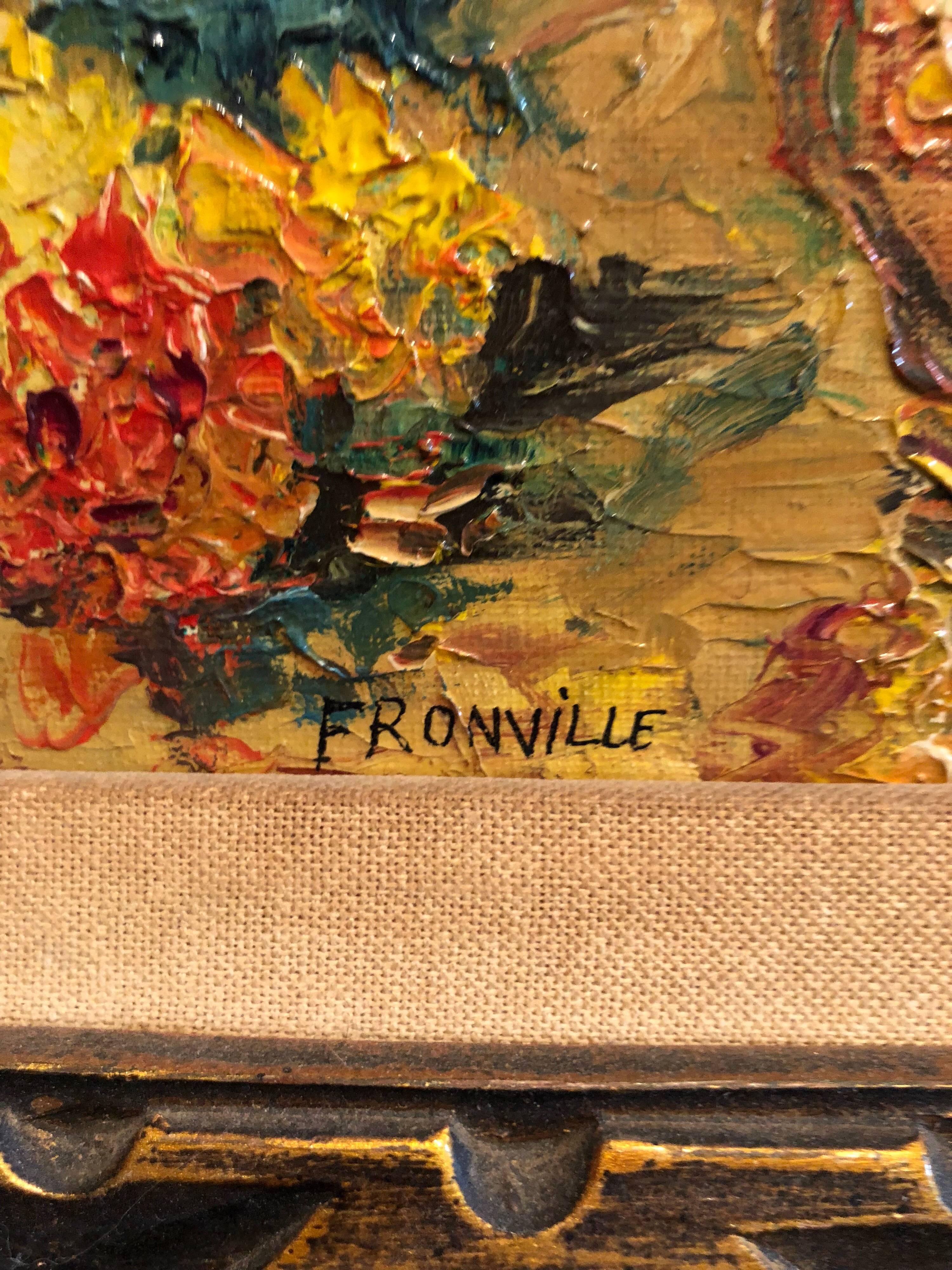 Midcentury Impasto Still Life by Fronville In Excellent Condition In Redding, CT