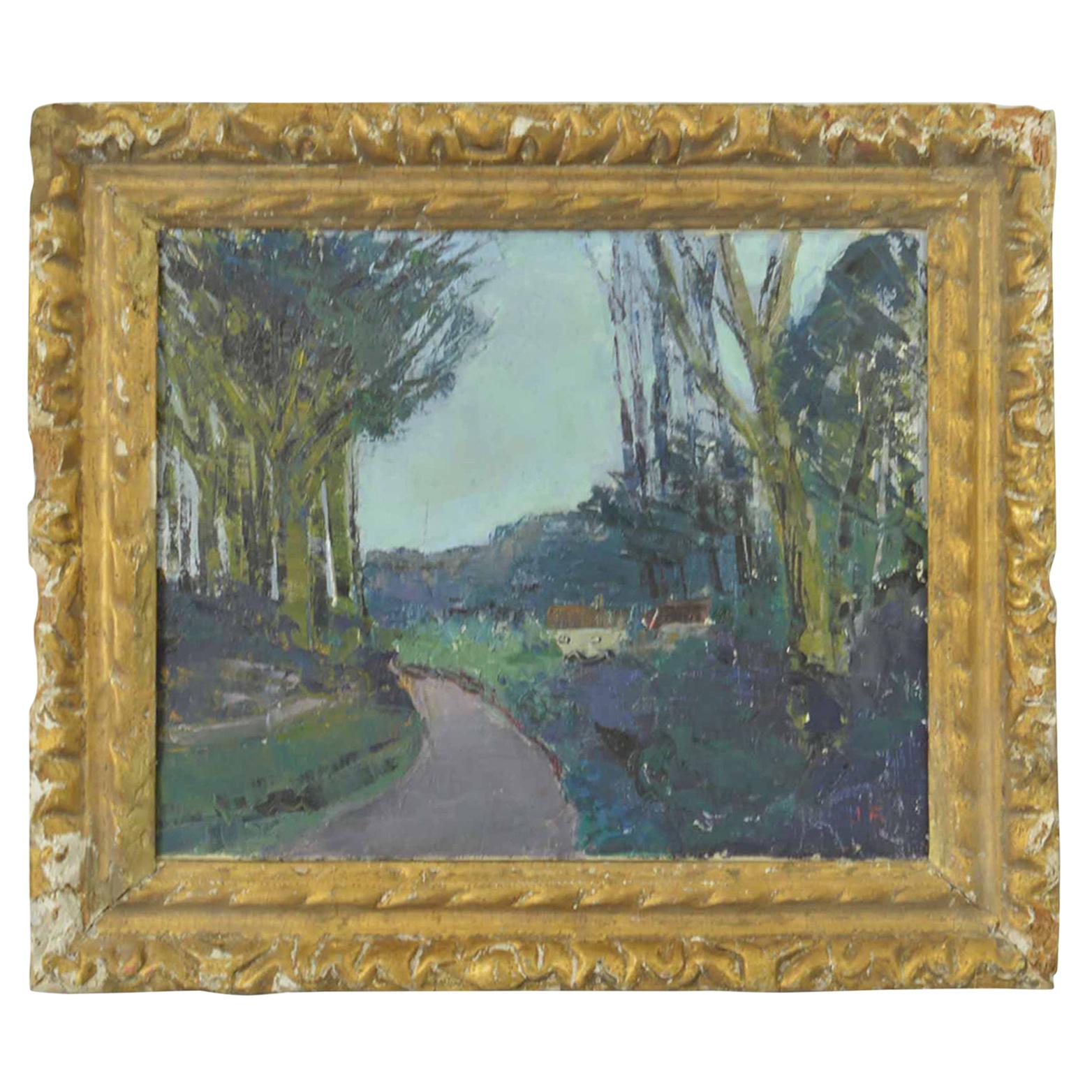 Midcentury Impressionist Painting of an English Landscape