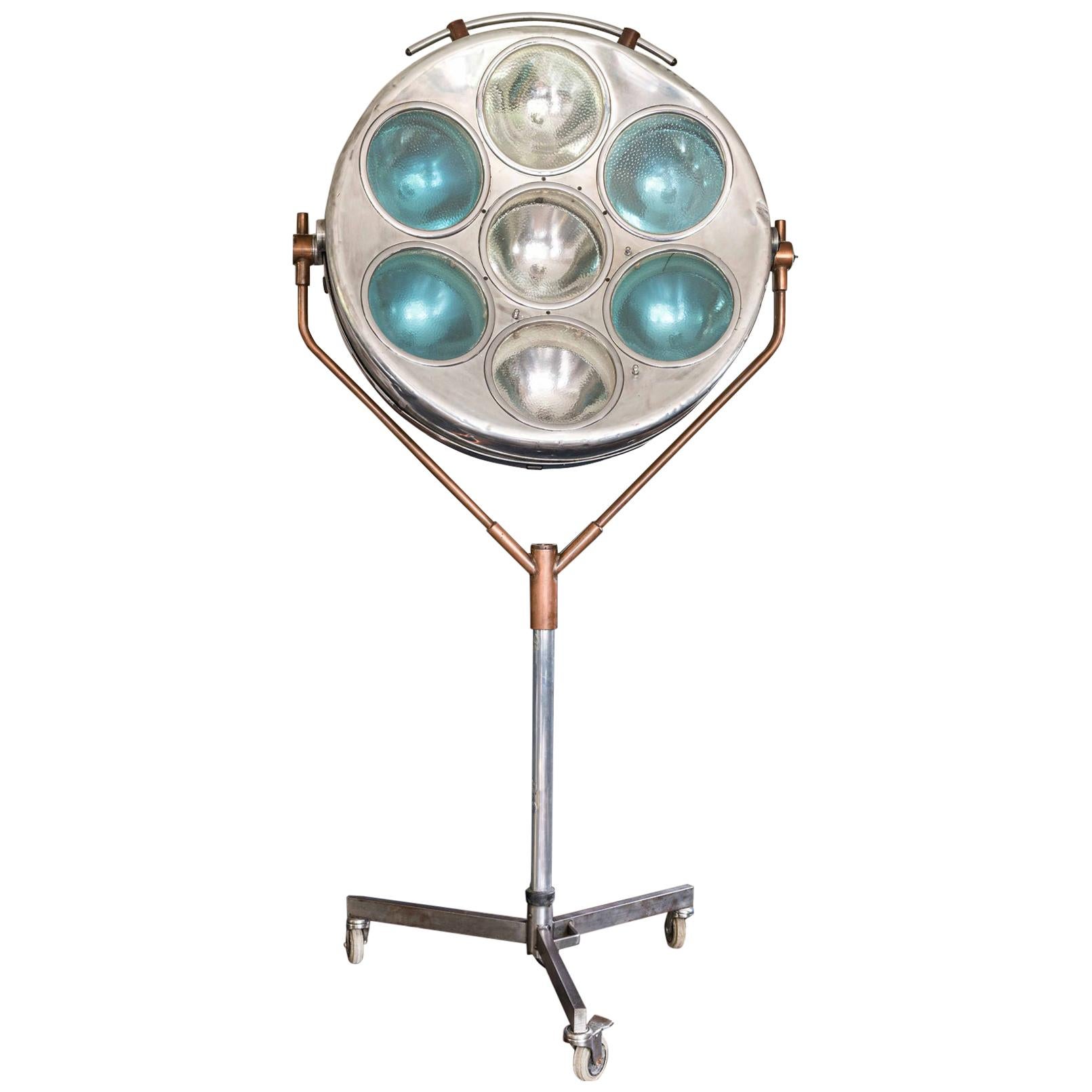 Midcentury Industrial Aluminium Surgeons Operating Theatre Floor Lamp circa 1950