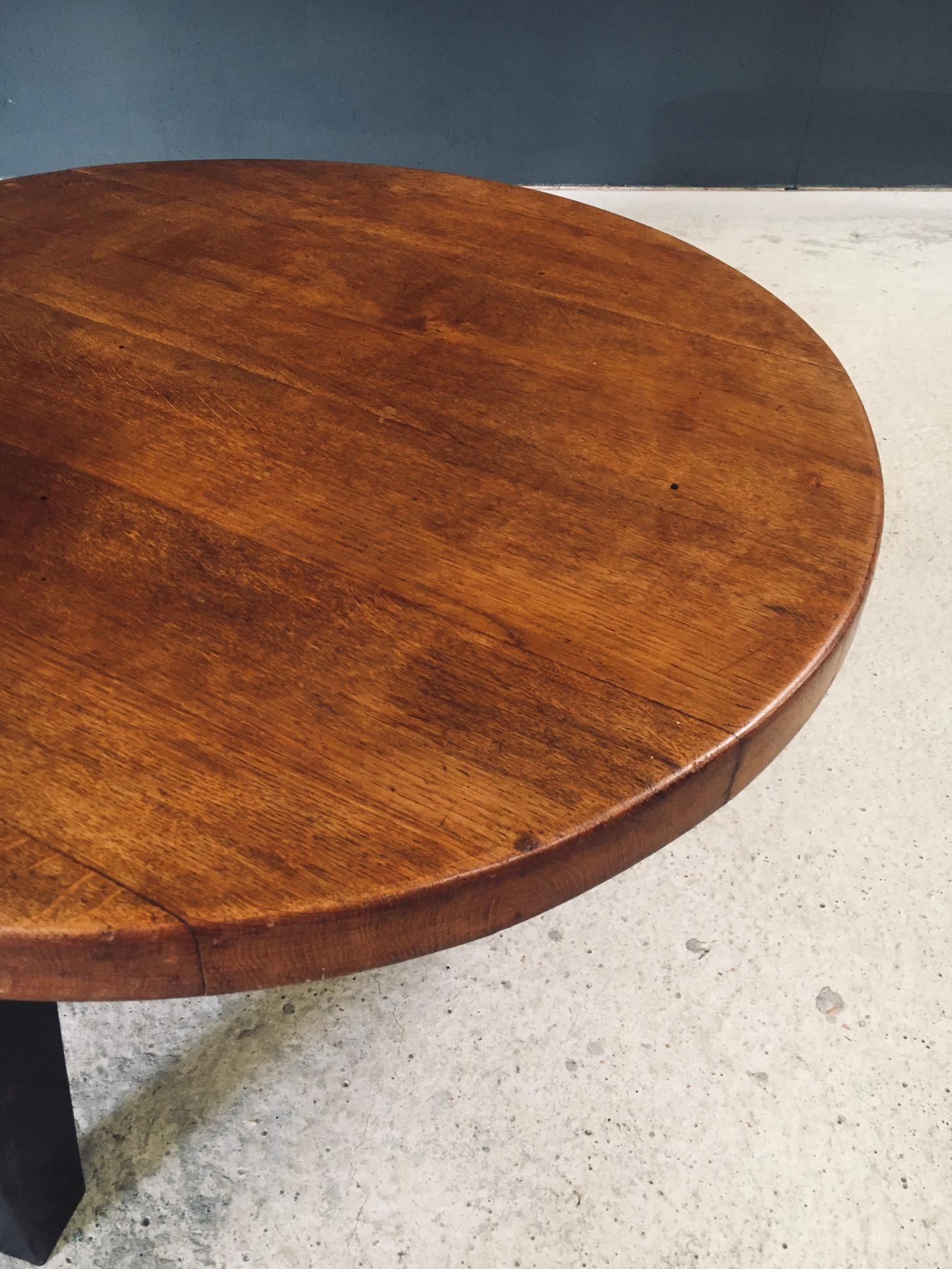 Midcentury Industrial Design Tripod Couchtisch, Frankreich 1950er Jahre im Angebot 11