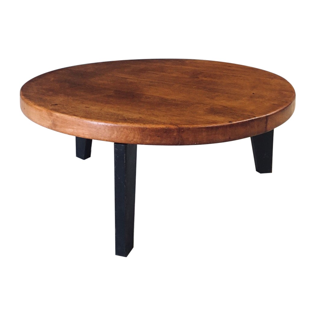 Midcentury Industrial Design Tripod Couchtisch, Frankreich 1950er Jahre im Angebot