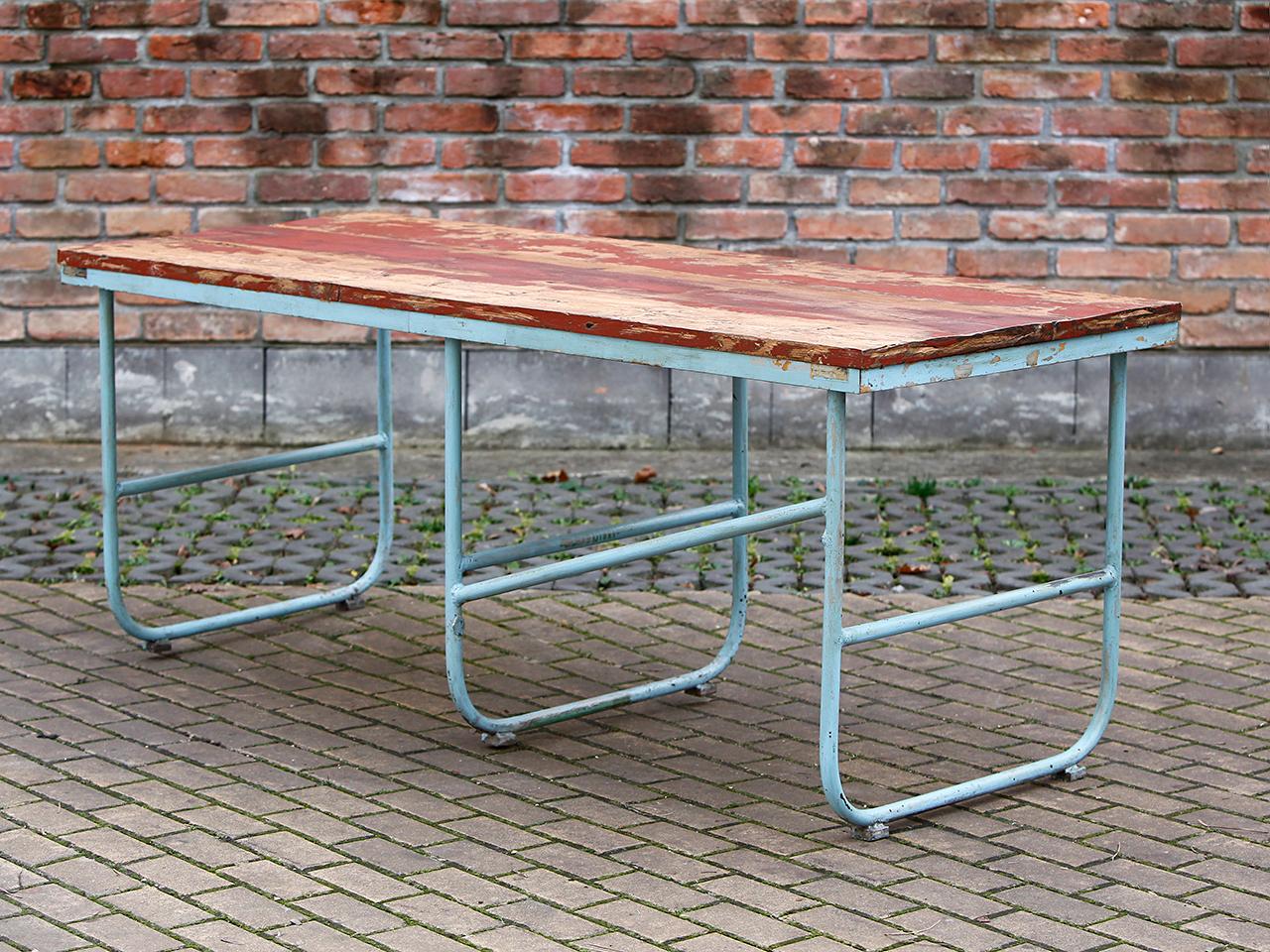 Midcentury Industrial Dining Table, 1950s For Sale 4