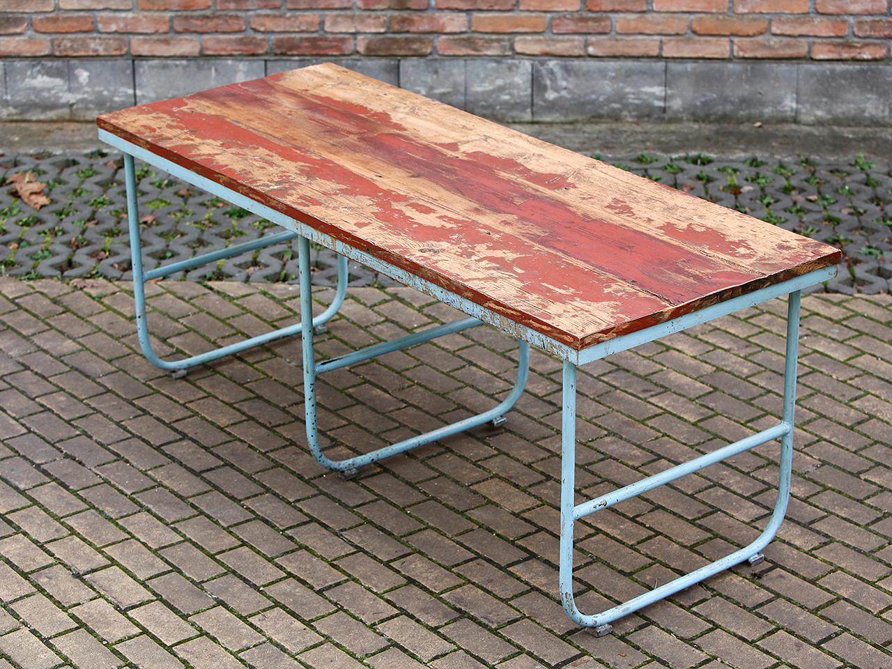 Mid-Century Modern Midcentury Industrial Dining Table, 1950s For Sale