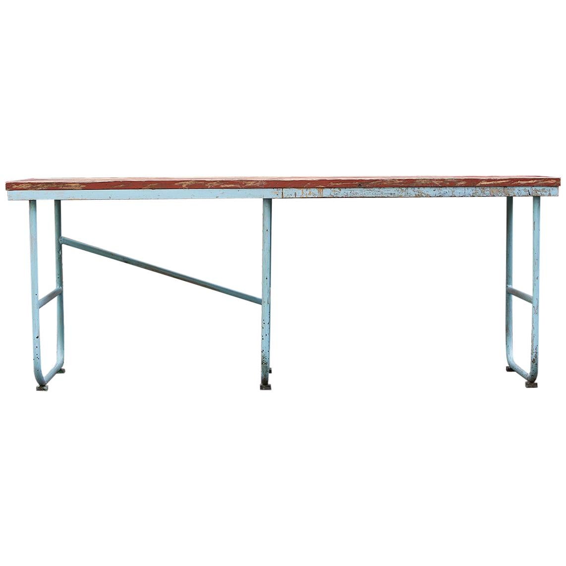 Midcentury Industrial Dining Table, 1950s For Sale