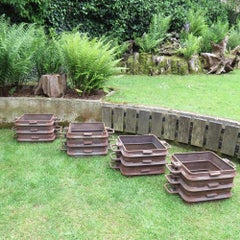 Midcentury Industrial Metal Sand Casting Flask Large Garden Planters A4Availabe