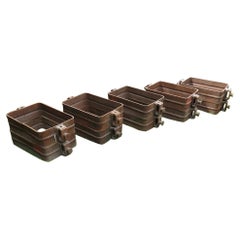 Midcentury Industrial Metal Sand Casting Flask Large Garden Planters B 5 Sets Av