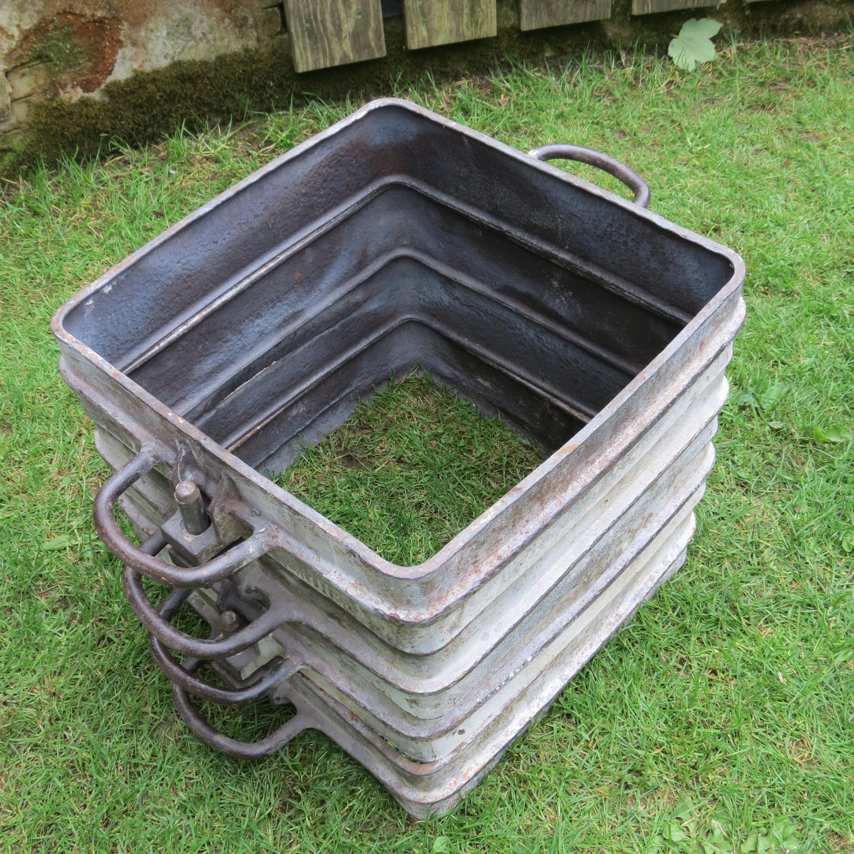 Steel MidCentury Industrial Metal Sand Casting Flask Large Garden Planters E 3 Availab