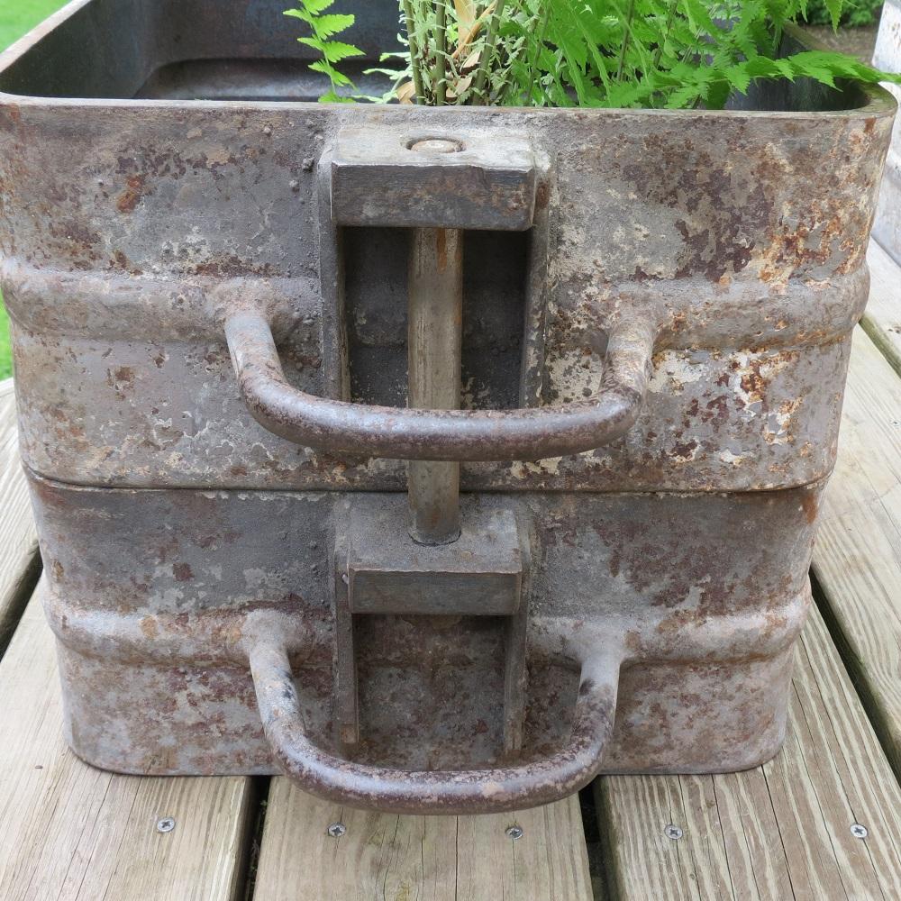 Machine-Made Mid-Century Industrial Metal Sand Casting Flask Large Garden Planters.H, 1960s