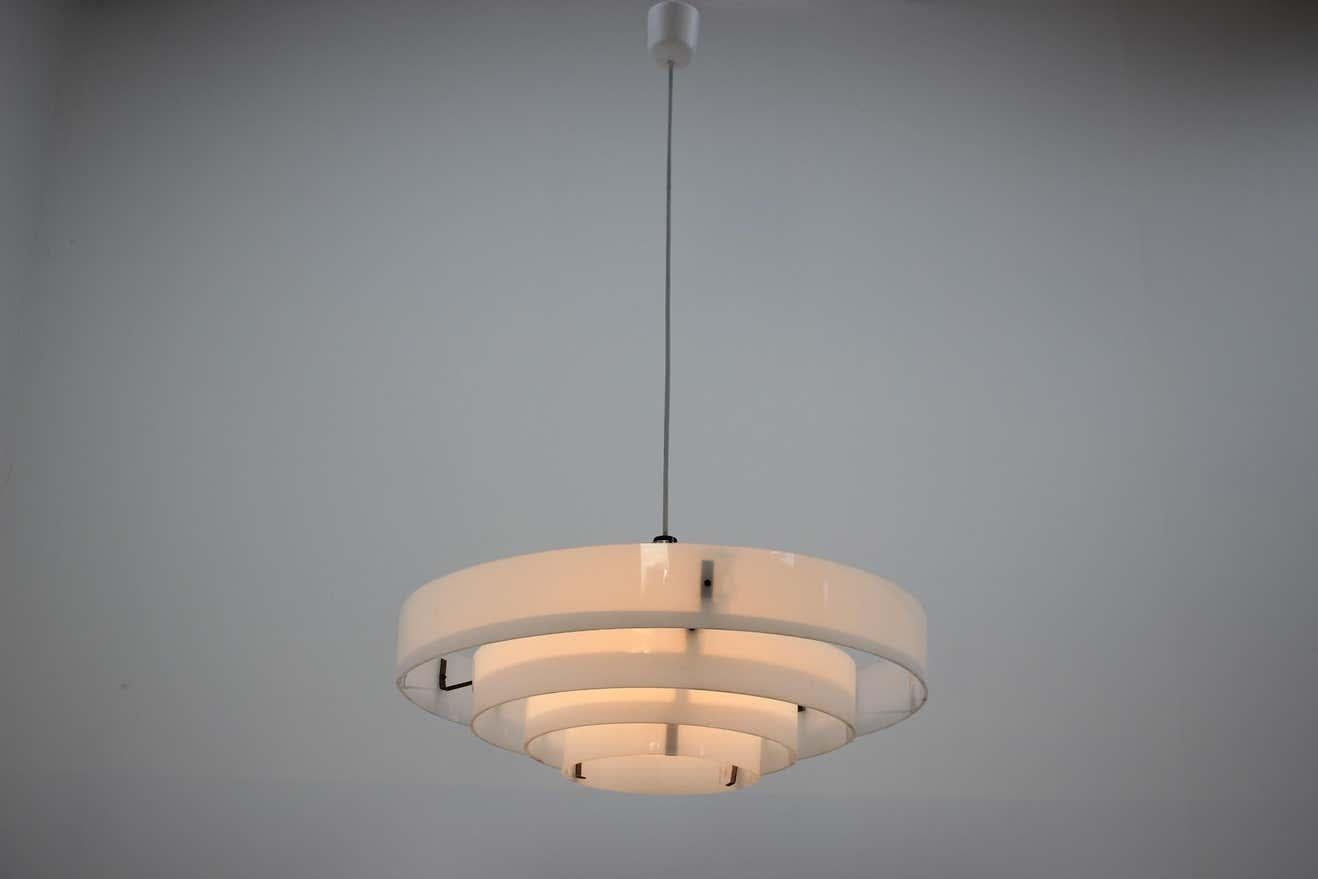 Midcentury Industrial Pendant / Up to 40 Pieces, 1970s In Good Condition For Sale In Praha, CZ