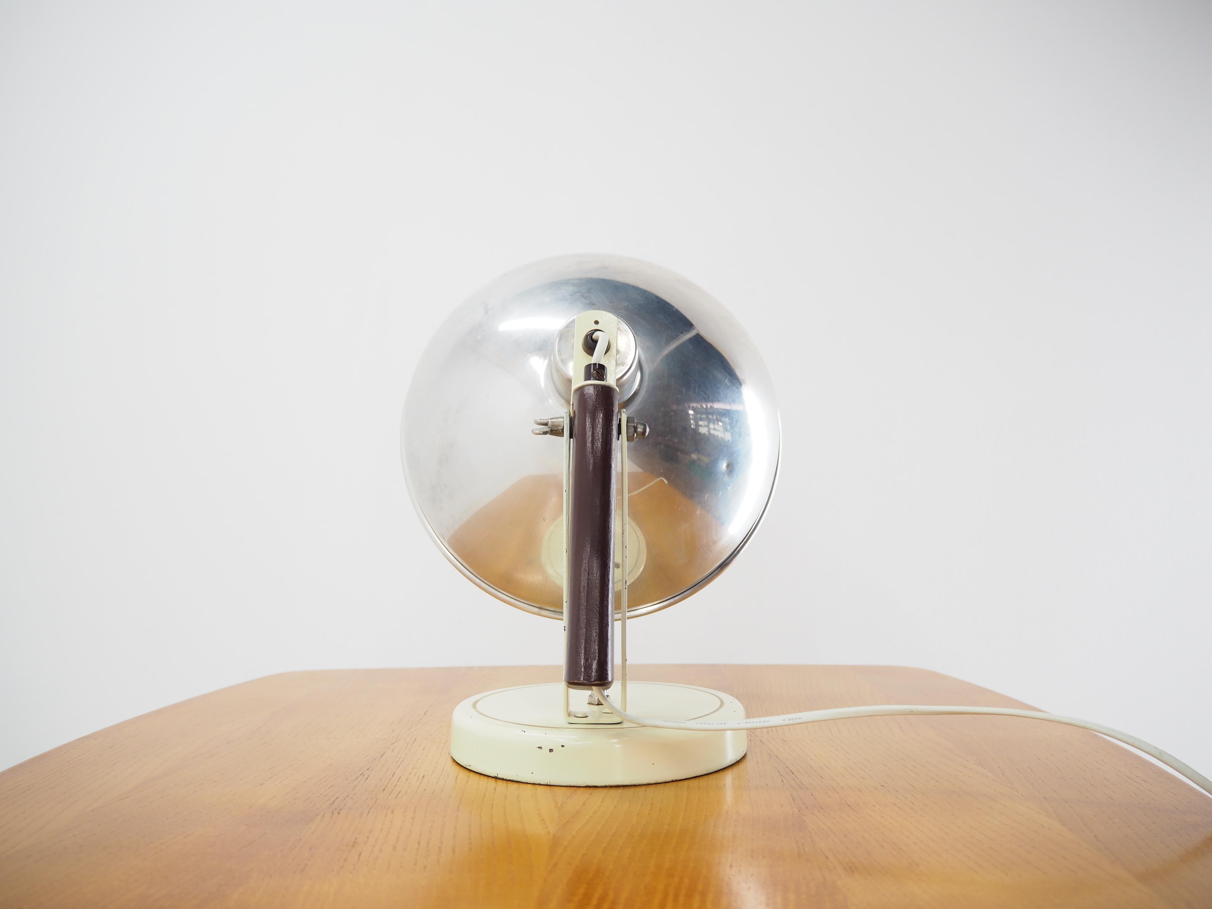 European Midcentury Industrial Table or Hand Lamp, Czechoslovakia, 1960s For Sale