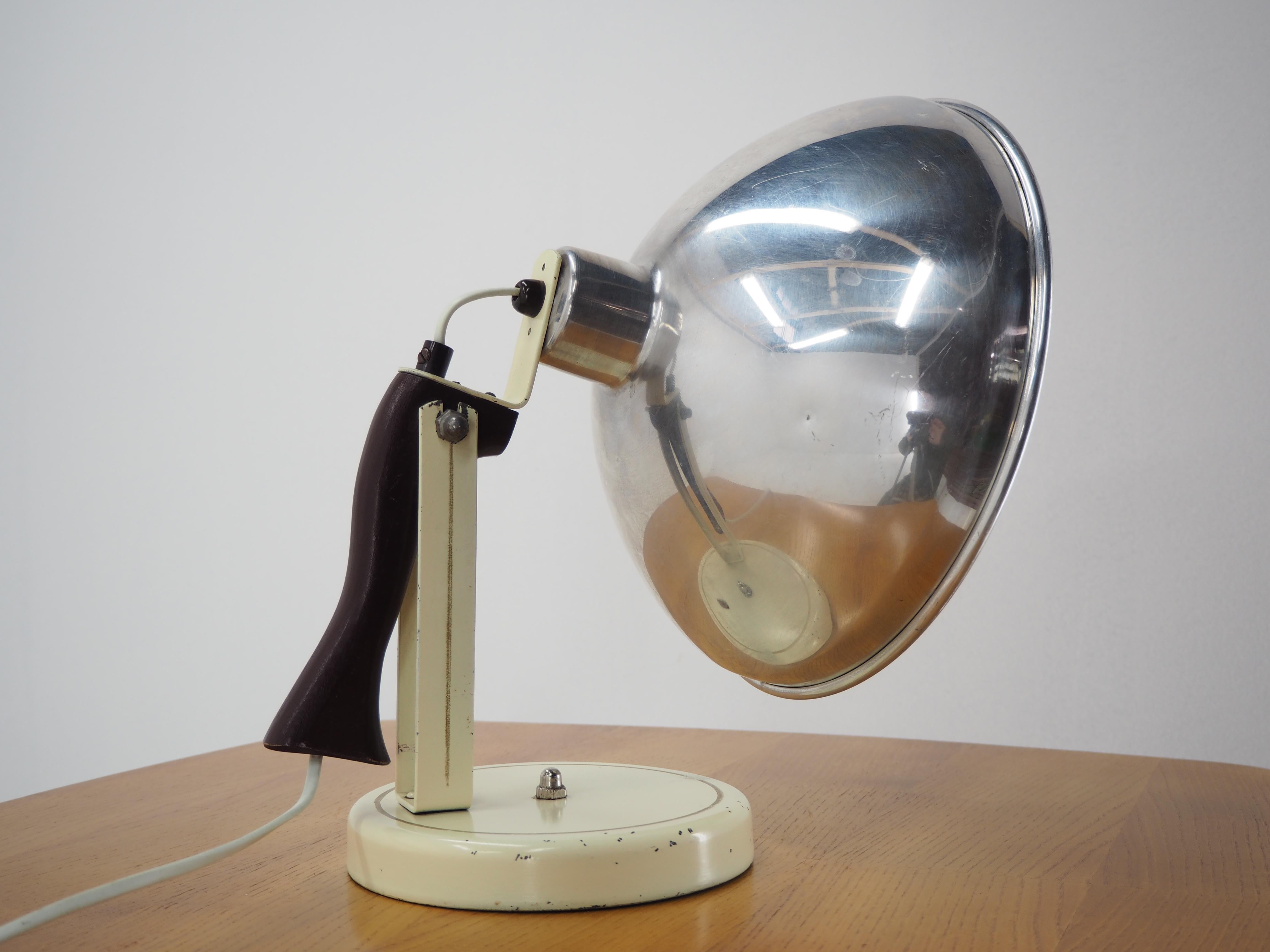 Midcentury Industrial Table or Hand Lamp, Czechoslovakia, 1960s For Sale 1