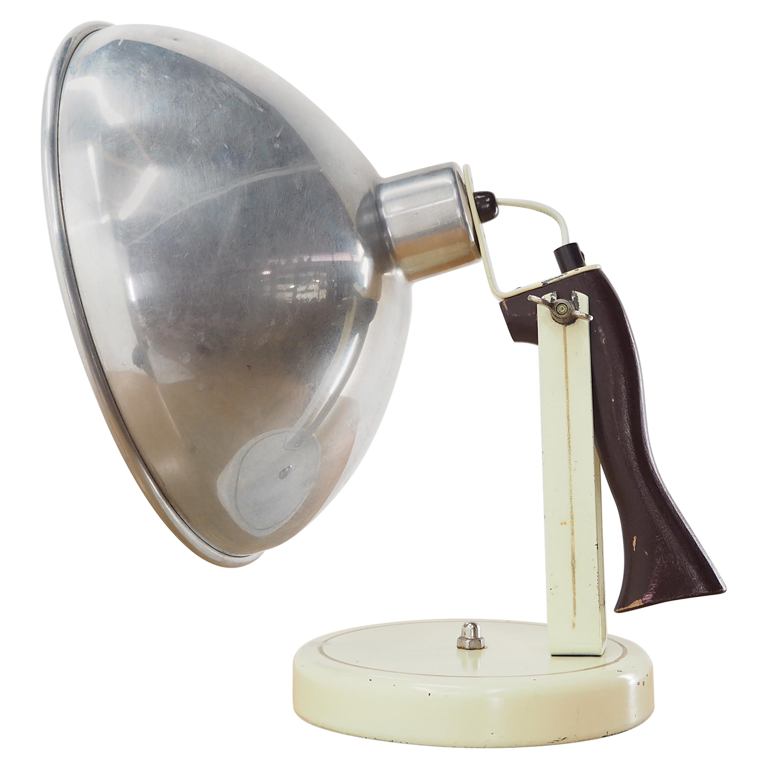 Midcentury Industrial Table or Hand Lamp, Czechoslovakia, 1960s For Sale