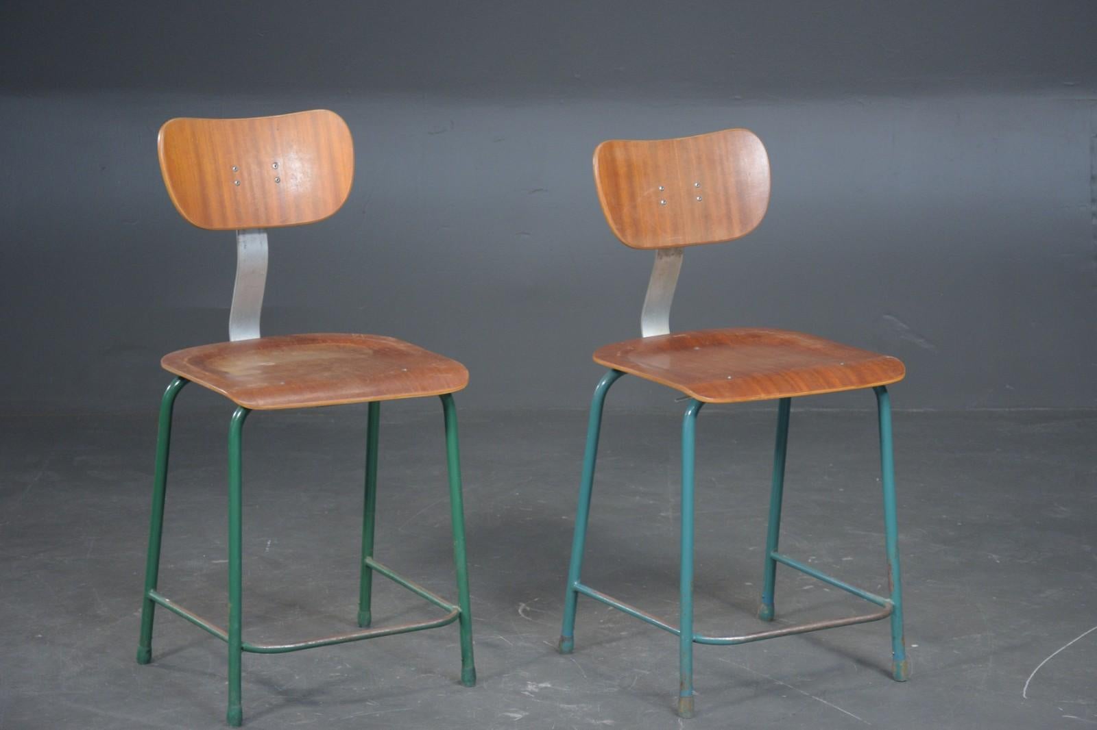 Austrian Midcentury Industrial / Work Stools Chairs For Sale