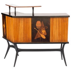 Mid-Century Inlaid Bar