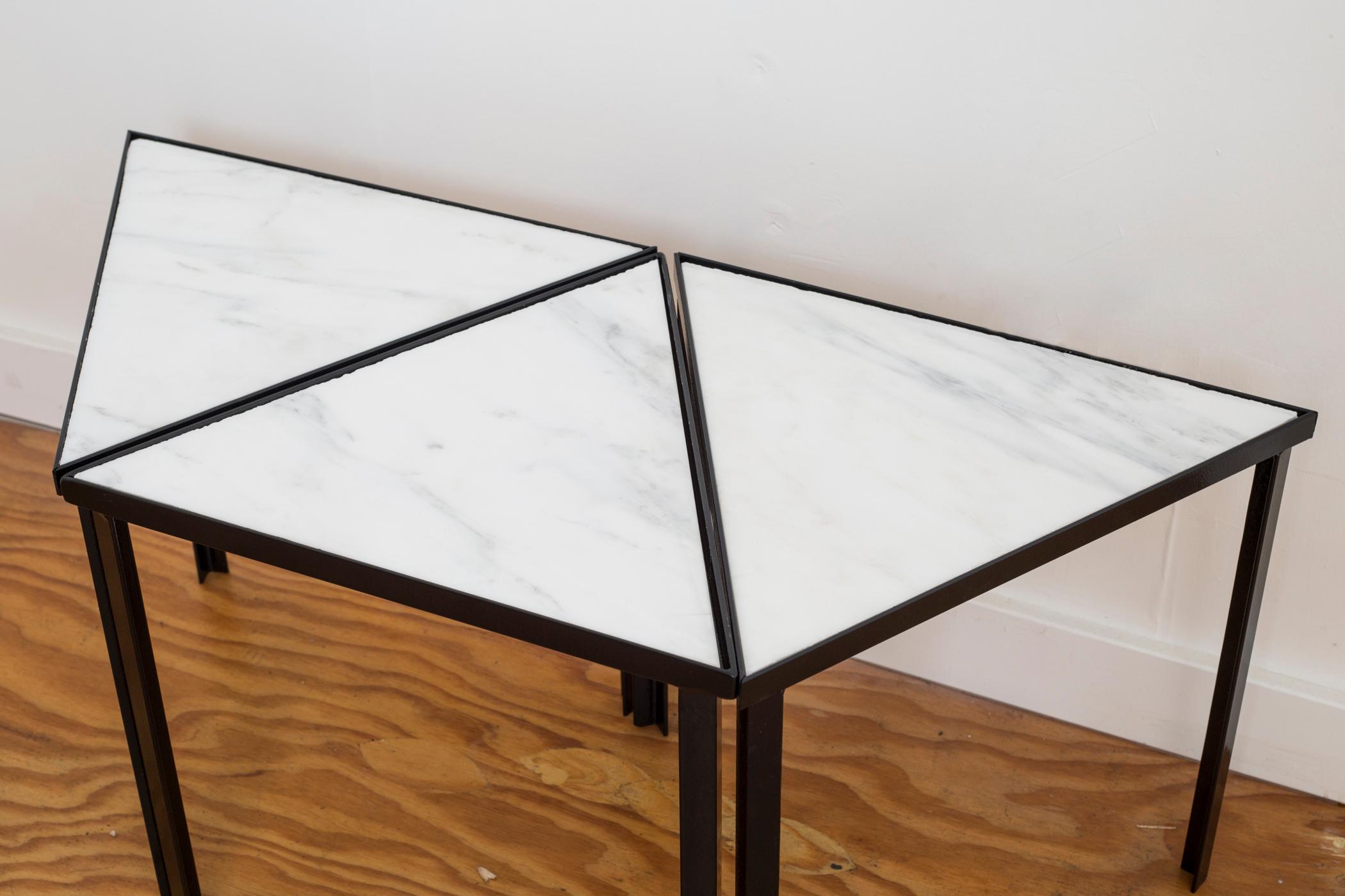 Midcentury Inspired Marble Stacking Tables In New Condition In Los Angeles, CA