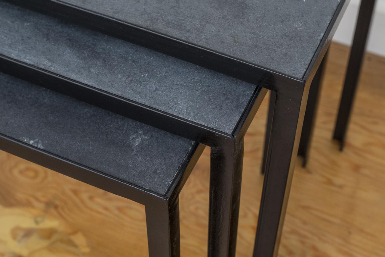 Midcentury Inspired Slate Nesting Tables In New Condition In Los Angeles, CA