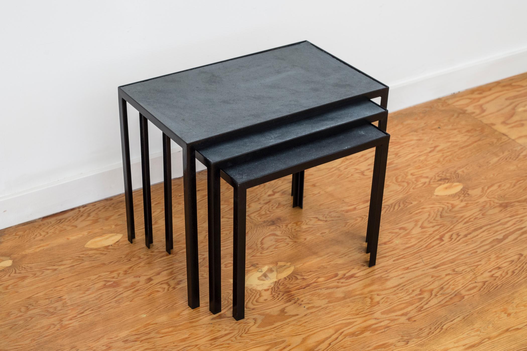 Contemporary Midcentury Inspired Slate Nesting Tables