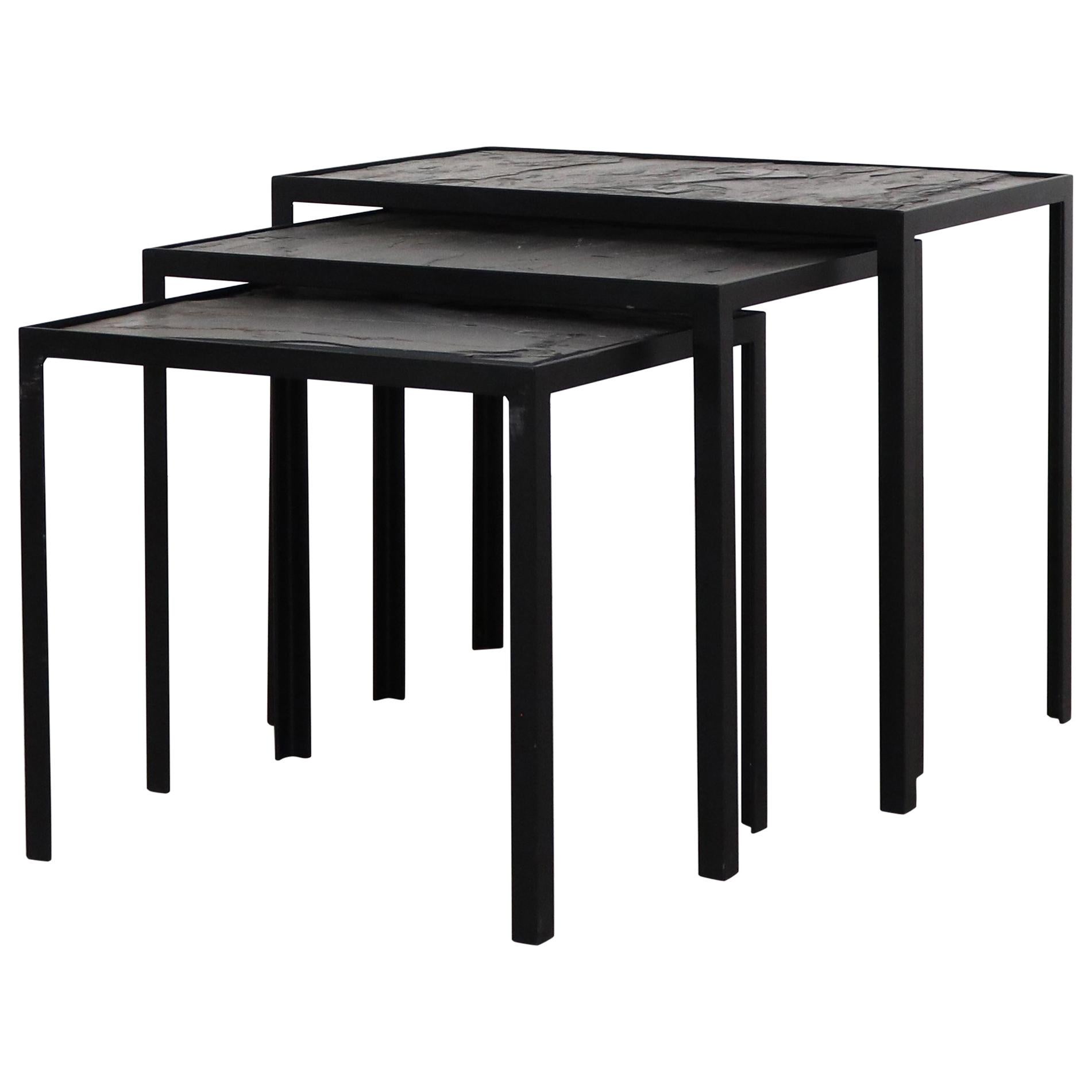 Midcentury Inspired Slate Nesting Tables