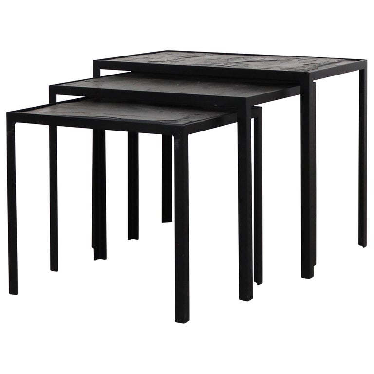 Midcentury Inspired Slate Nesting Tables at 1stDibs