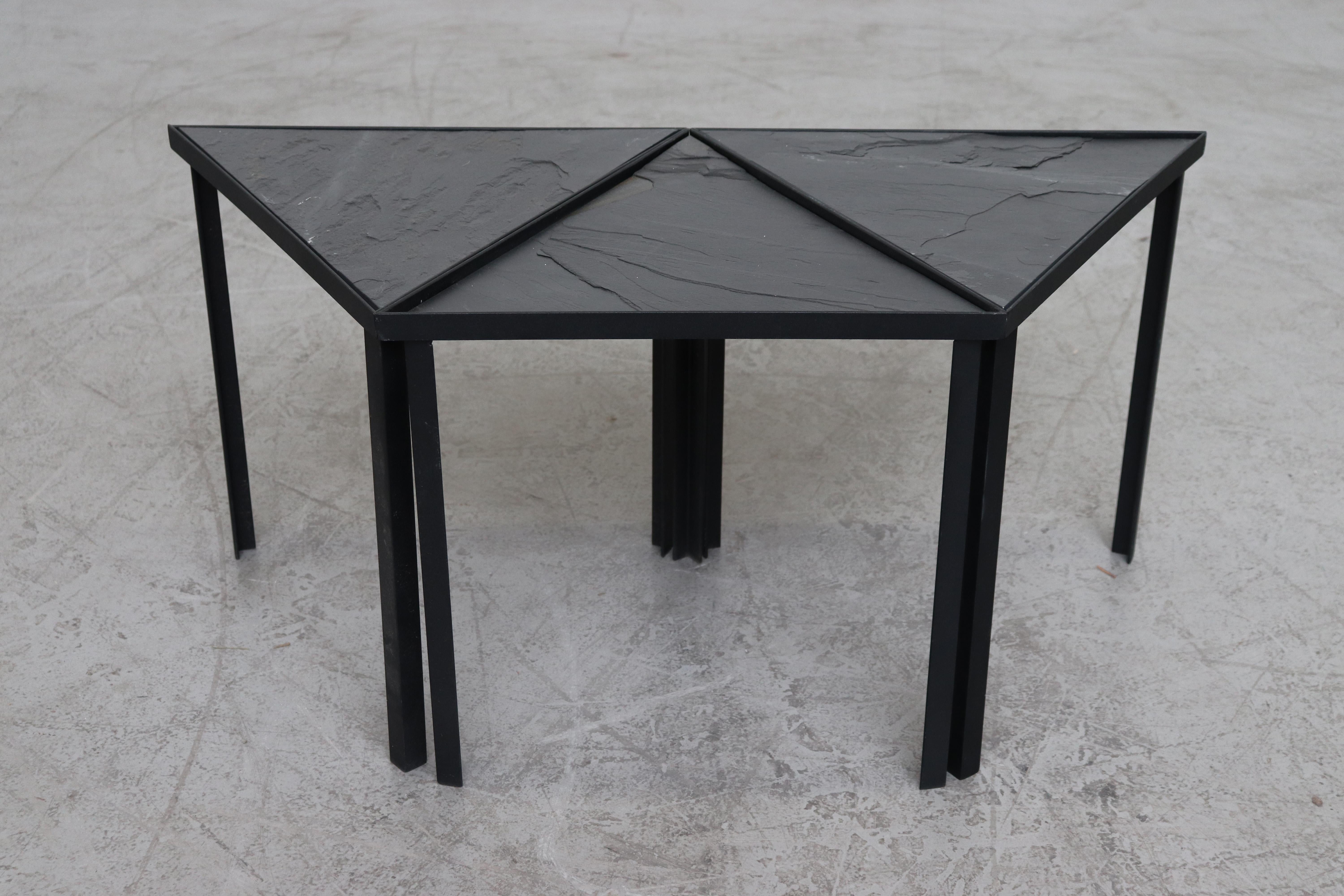 Mid-Century Modern Midcentury Inspired Slate Stacking Tables