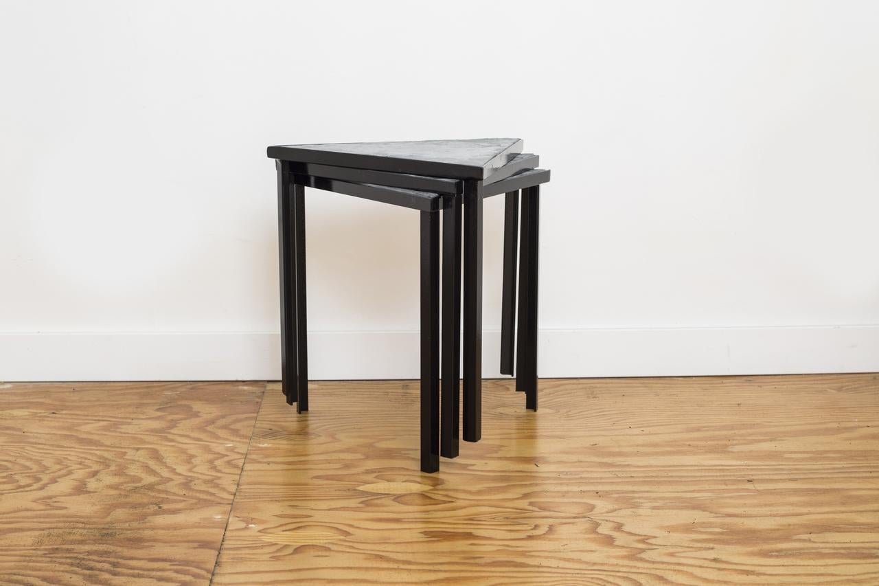 American Midcentury Inspired Slate Stacking Tables