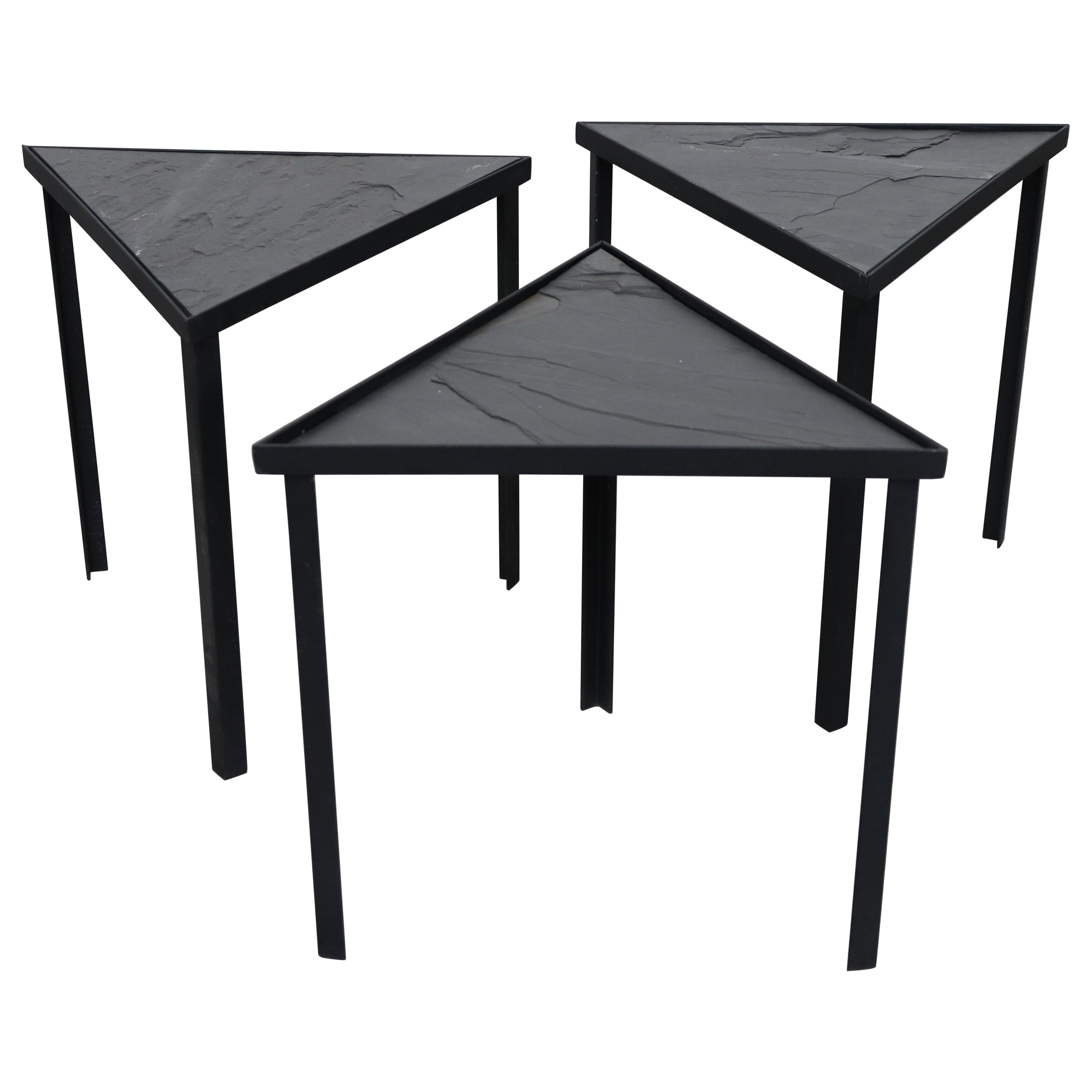 Midcentury Inspired Slate Stacking Tables
