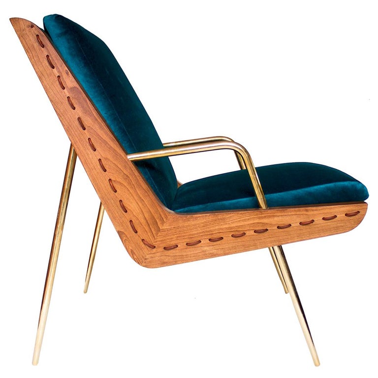 Midcentury Inspired Walt Lounge Chair and Ottoman For Sale