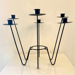 Eisen 6 Kerzen Kandelaber, ca 1950er Jahre