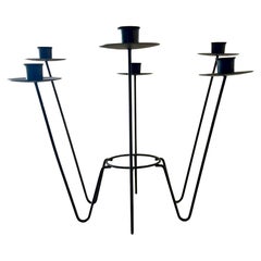 Midcentury Iron 6 Candle Candelabra, ca 1950s