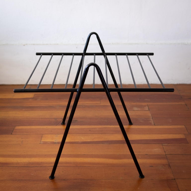 Iron Table Magazine Rack Midcentury Iron a Frame Table or Magazine Rack For Sale at 1stDibs