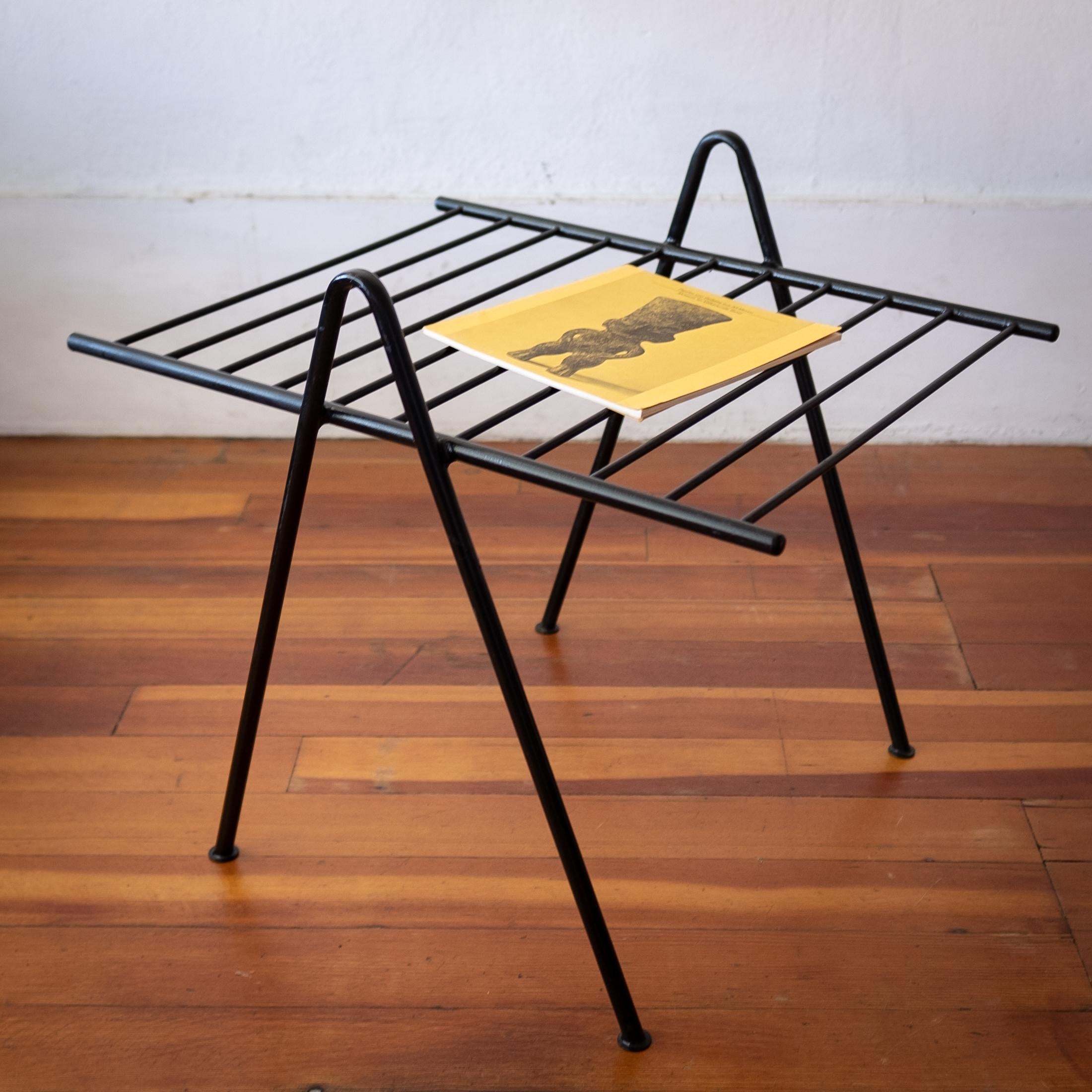 Mid-Century Modern Midcentury Iron a Frame Table or Magazine Rack For Sale