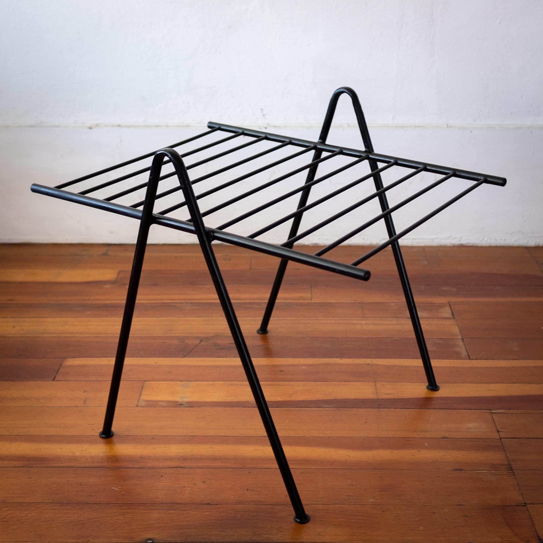 Midcentury Iron a Frame Table or Magazine Rack For Sale 1