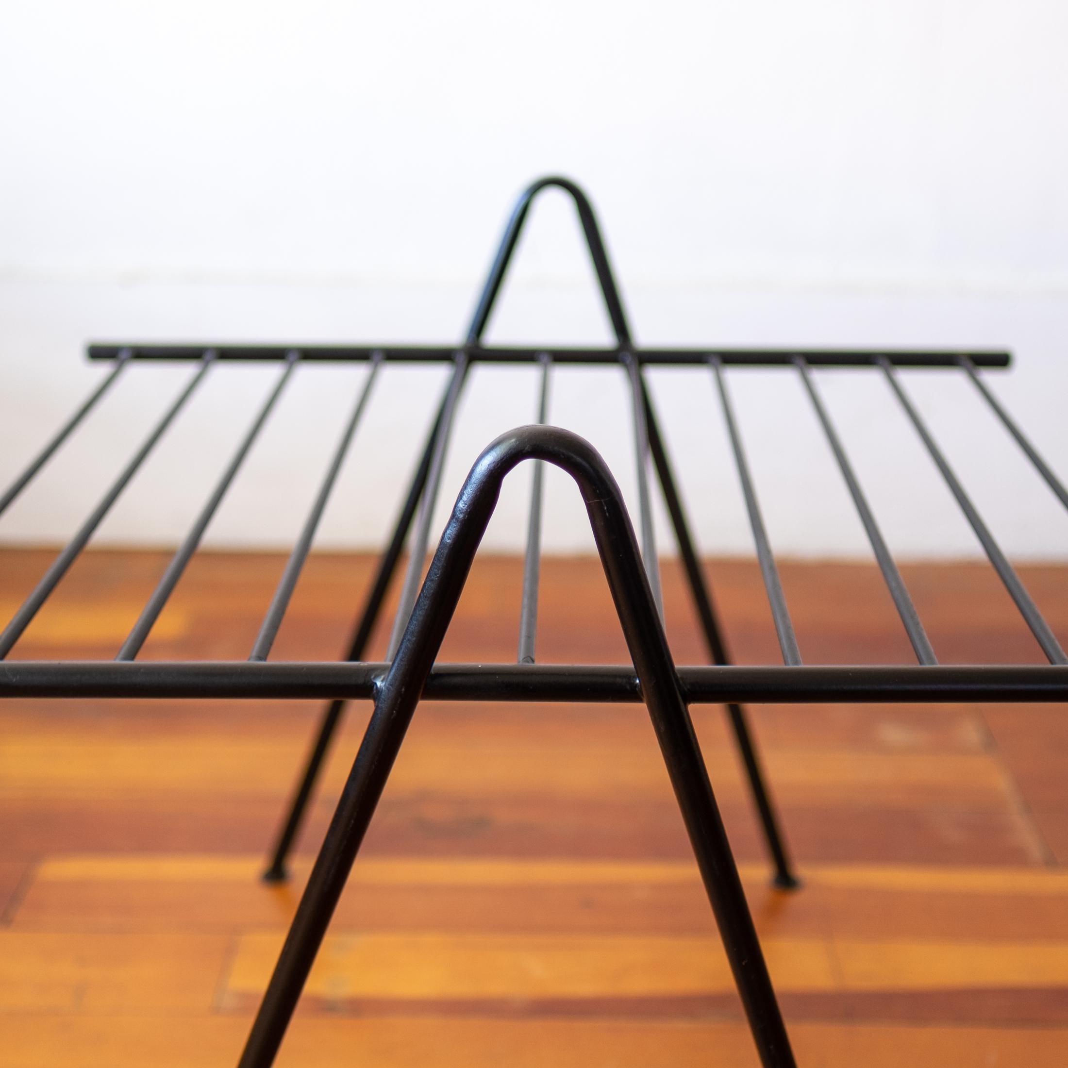 Midcentury Iron a Frame Table or Magazine Rack For Sale 3