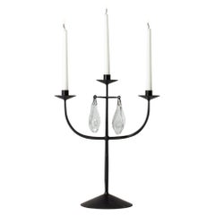 Candelabro in ferro e vetro di metà secolo di Erik Höglund, Boda Smide, Svezia, anni '60
