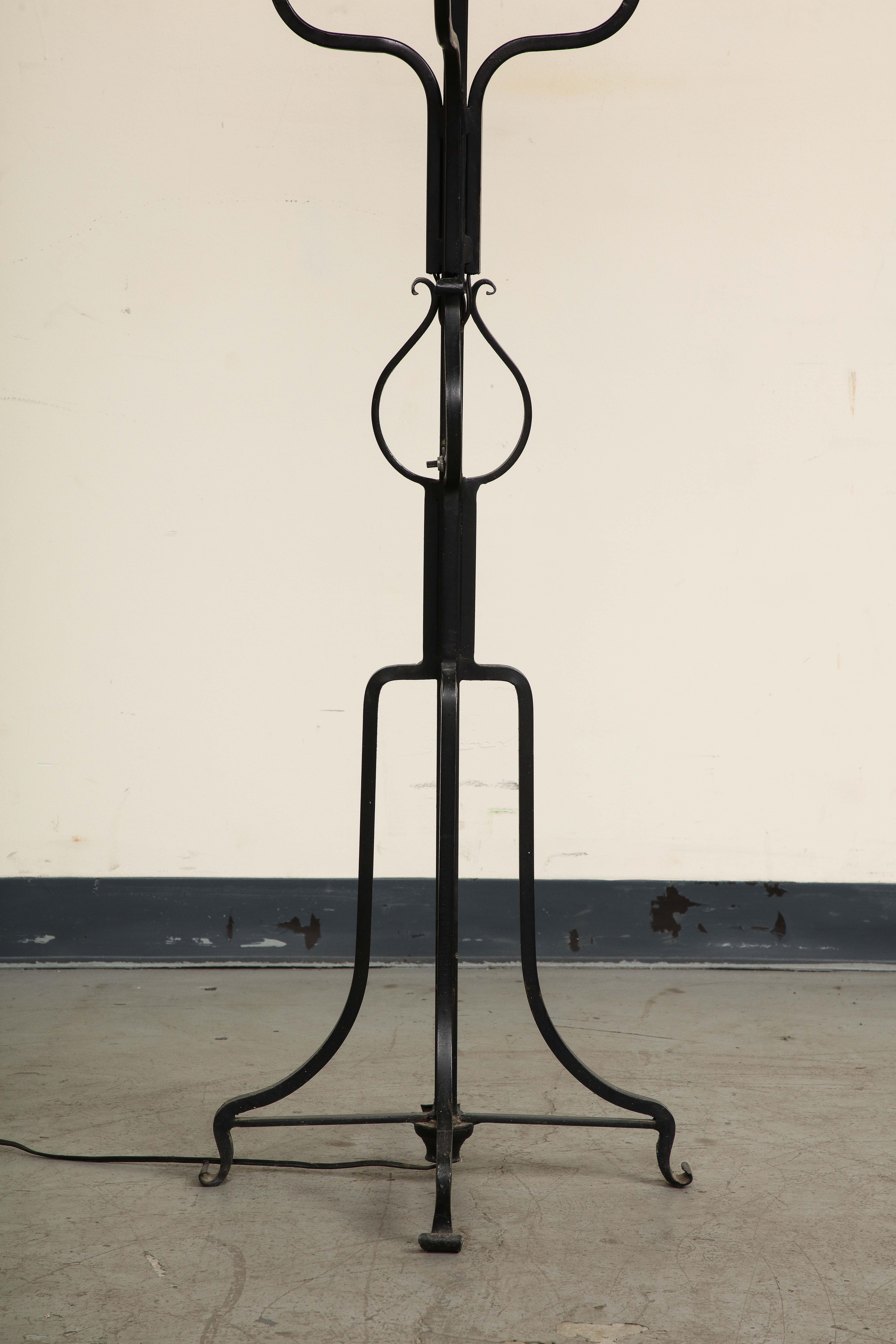 Midcentury Iron Candlestick Floor Lamp, attributed to Tommi Parzinger For Sale 4