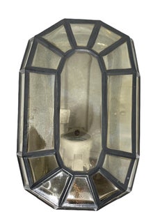 Midcentury Iron Glass Wall Light by Glashütte Limburg, 1970s