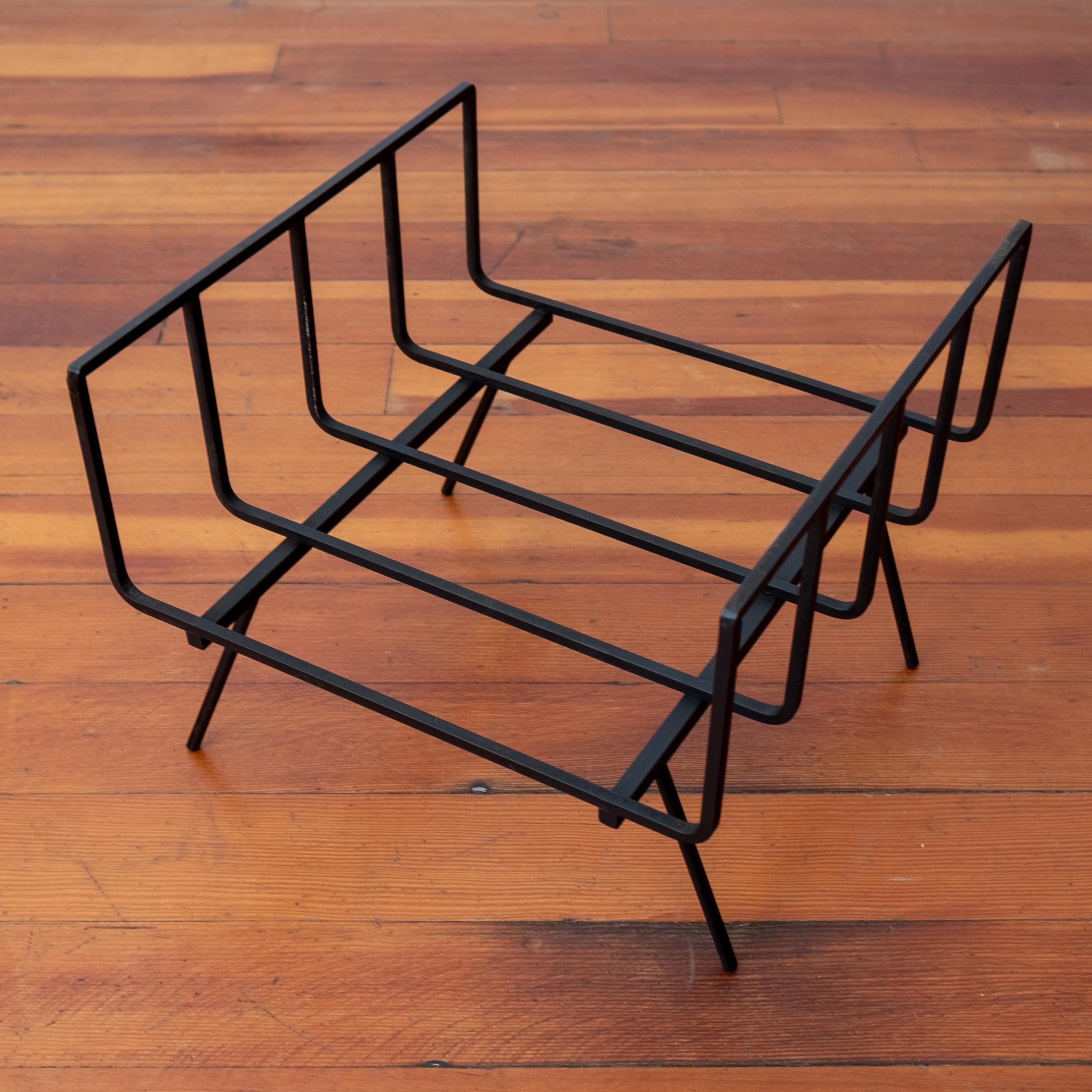 Midcentury Iron Magazine or Book Holder For Sale 1