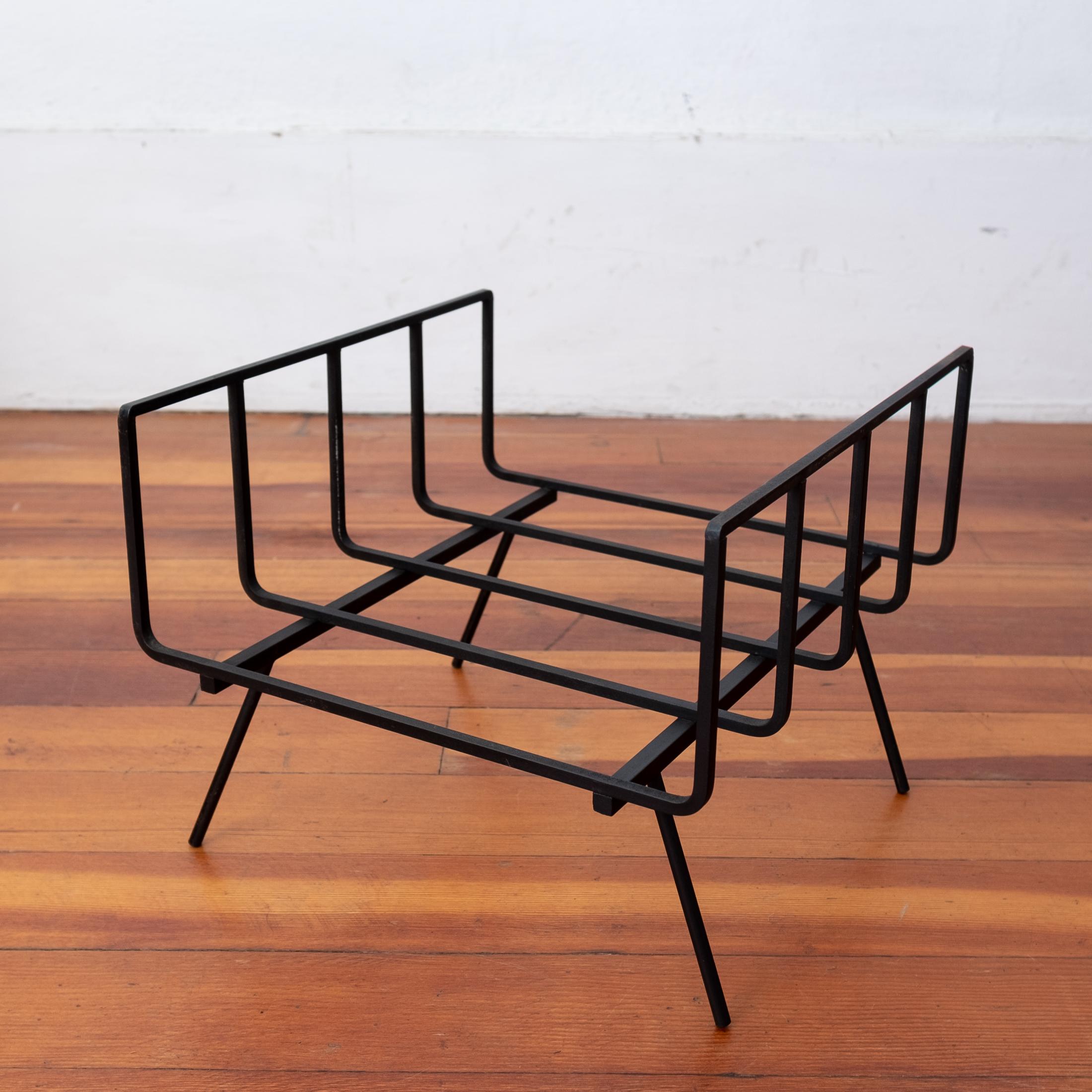 Midcentury Iron Magazine or Book Holder For Sale 2
