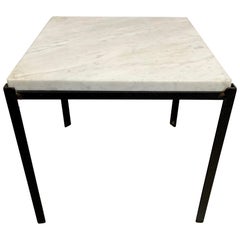 Midcentury Iron Side Table with Italian Marble