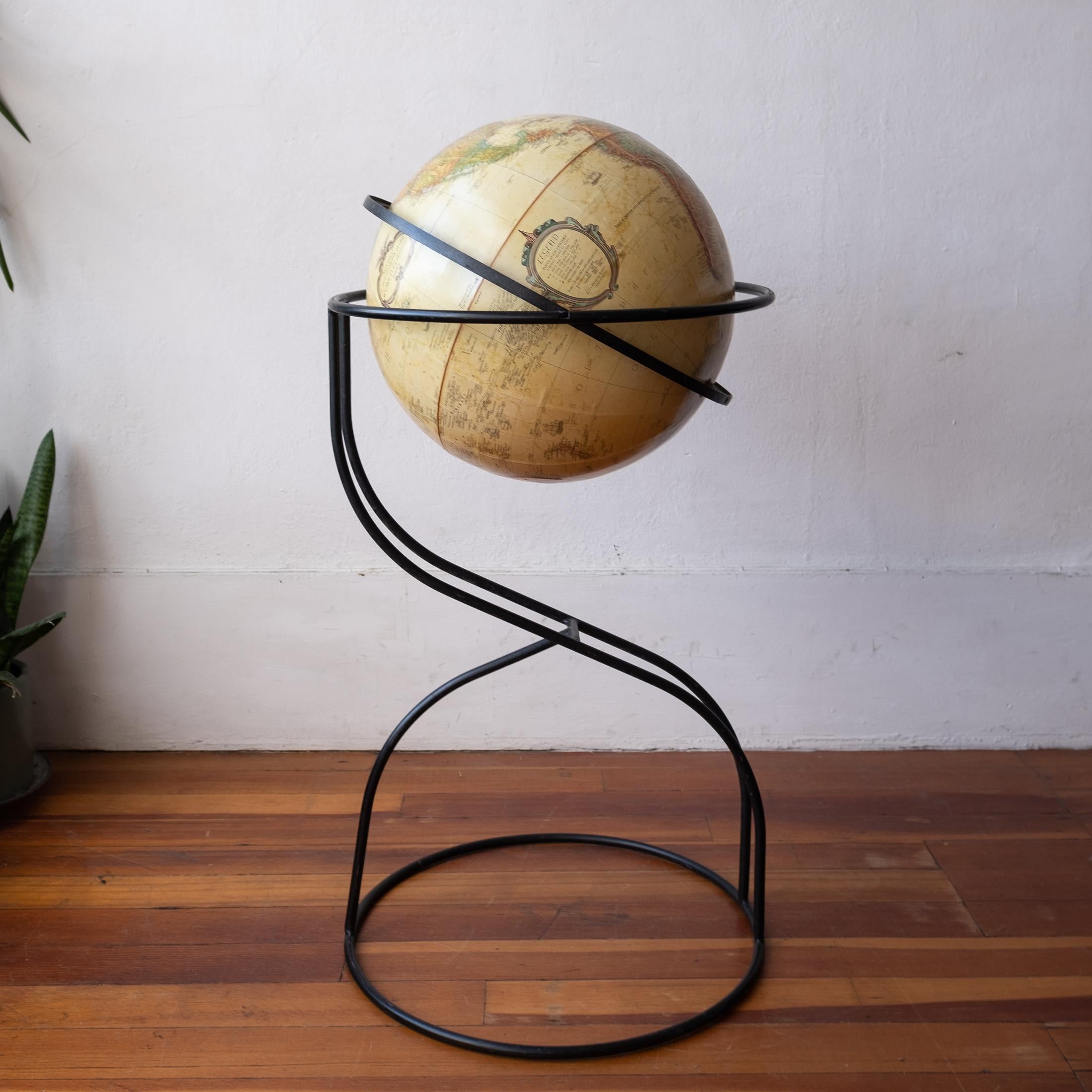 Midcentury Iron Standing Globe 1960s In Good Condition In San Diego, CA