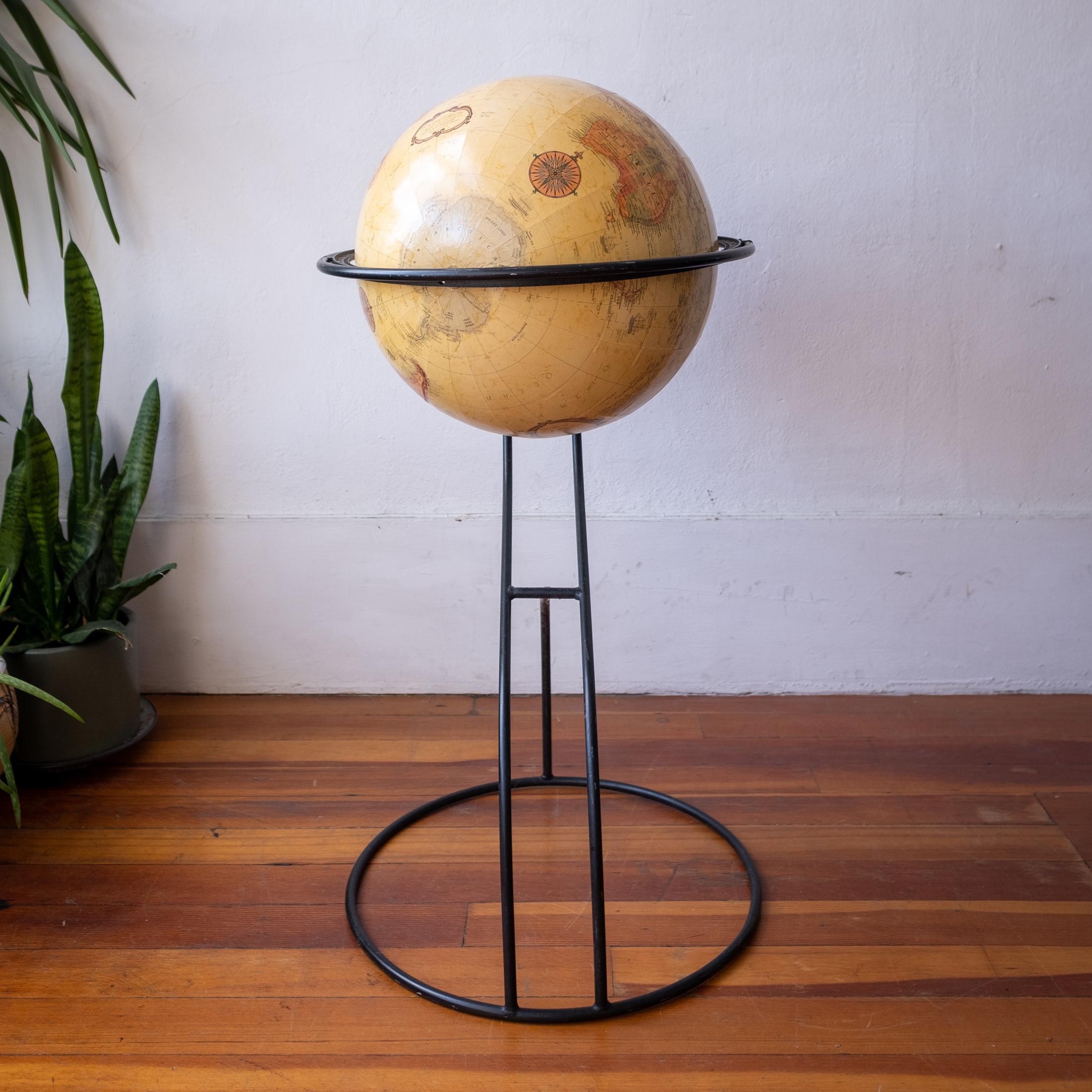 20th Century Midcentury Iron Standing Globe 1960s