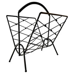 Midcentury Iron Trellis style Magazine Rack