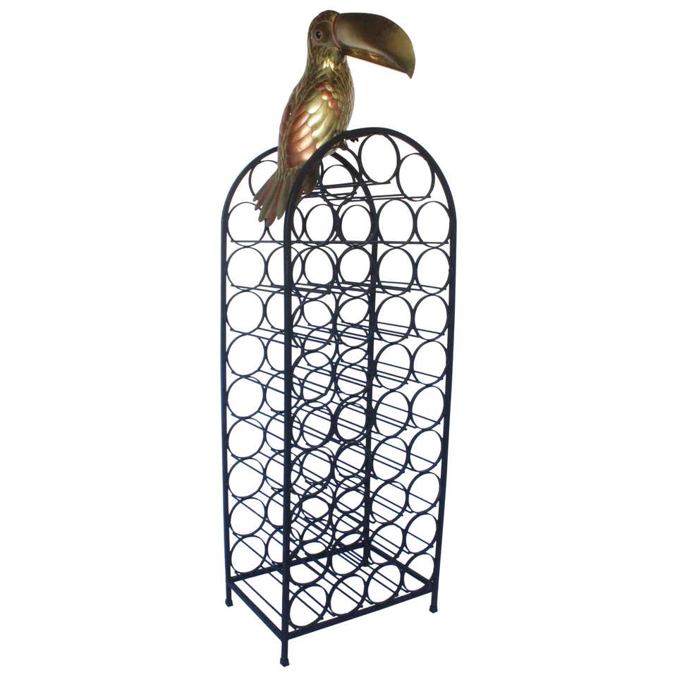 Large Wrought Iron Hanging Pot Rack with Grape Motif at 1stDibs ...