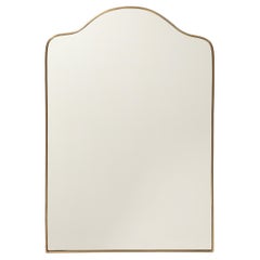 Miroir mural en laiton en forme d'arche, Italie du milieu du siècle, années 1950
