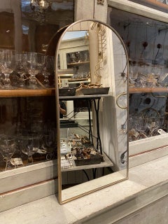 Midcentury Italian Arched Brass Mirror