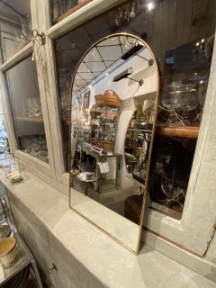 Midcentury Italian Arched Brass Mirror